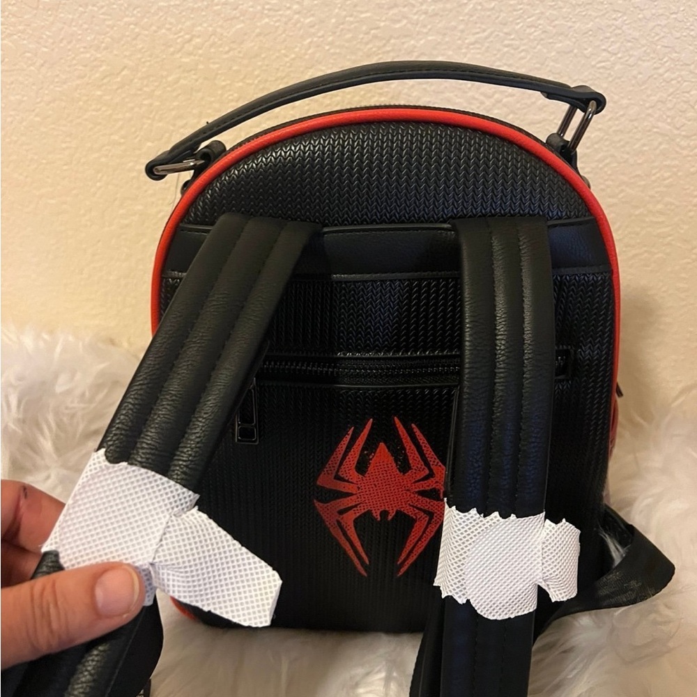 Marvel Spider-Man Miles Morales Logo Mini Backpack & Loungefly Spider-Man Pins - Picture 8 of 11